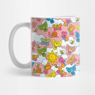 Baby Animals Background Pink Mug